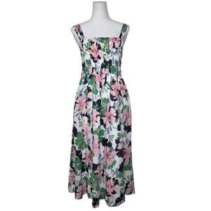 Tommy Hilfiger Sundress Halter Midi Floral Pink Green Blue White Dress Sz 8